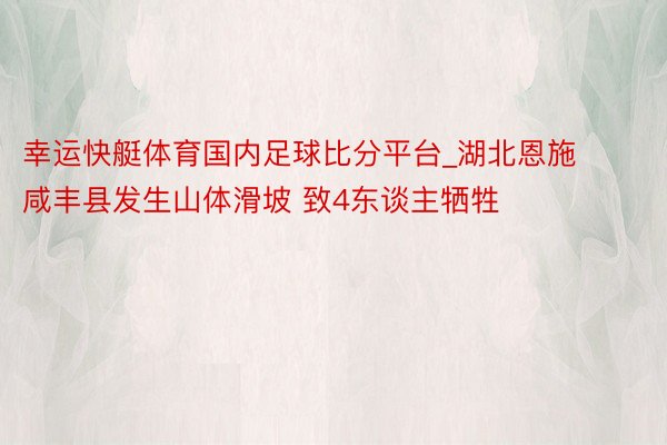 幸运快艇体育国内足球比分平台_湖北恩施咸丰县发生山体滑坡 致4东谈主牺牲