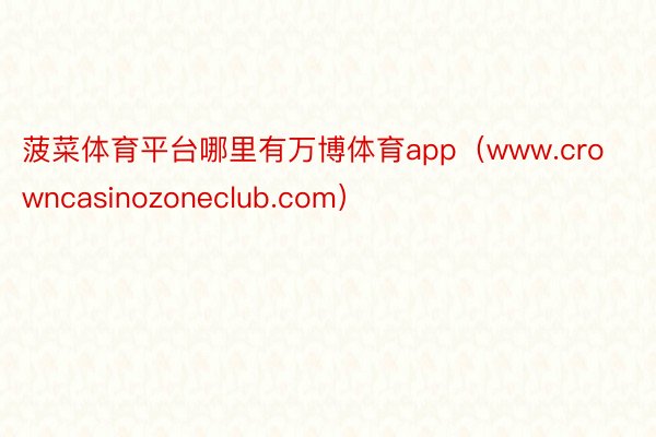 菠菜体育平台哪里有万博体育app（www.crowncasinozoneclub.com）